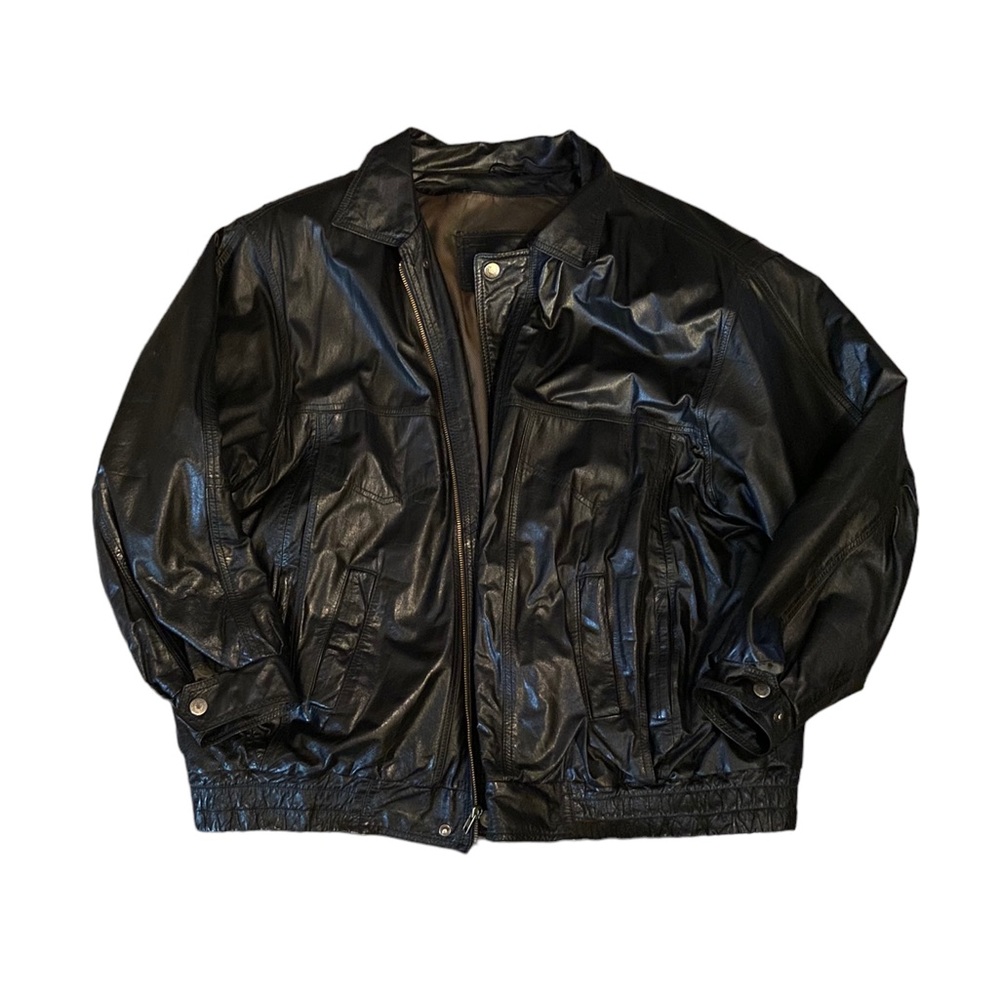 black leather jacket